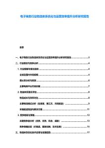 電子商務行業物流體系優化與運營效率提升分析研究報告