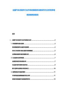法國汽車改裝件行業(yè)市場發(fā)展趨勢深度研究與分析競爭格局發(fā)展預測報告