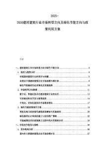 2025-2030建材建筑行業市場轉型方向及綠色節能方向與政策利用方案