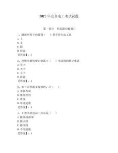 2026年安全電工考試試題及參考答案【精練】