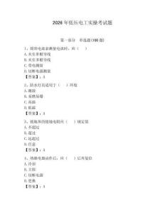 2026年低壓電工實操考試題附參考答案【輕巧奪冠】