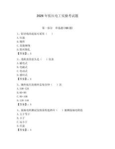 2026年低壓電工實操考試題附參考答案（輕巧奪冠）