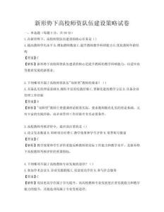 新形勢(shì)下高校師資隊(duì)伍建設(shè)策略試卷