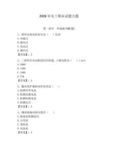 2026年电工期末试题大题【夺分金卷】