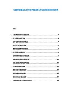 公路橋梁建設行業市場供需動態分析及政策規劃研究報告