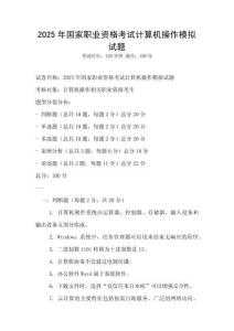 2025年国家职业资格考试计算机操作模拟试题