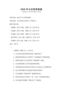 2026年公共管理真題
