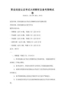 職業技能認證考試大綱解析及備考策略試卷