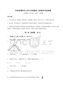 河南省偃師市小學(xué)六年級(jí)數(shù)學(xué)上冊(cè)期末考試真題附參考答案詳解（A卷）