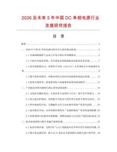 2026及未來5年中國DC單相電源行業發展研究報告