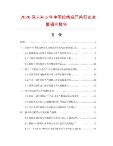 2026及未來5年中國拉線座開關行業發展研究報告