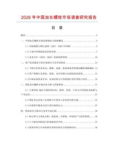 2026年中國加長螺栓市場調查研究報告