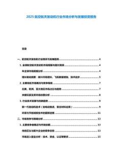 2025航空航天發動機行業市場分析與發展投資報告