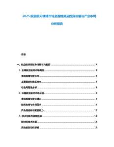 2025航空航天領域市場全面檢測及投資價值與產業布局分析報告