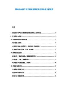 鋰電池材料產業市場發展現狀及投資機會分析報告