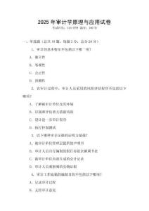 2025年審計學原理與應用試卷