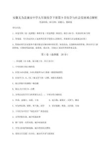 難點解析-安徽無為縣襄安中學九年級化學下冊第9章化學與社會發展難點解析試題（人教版無超綱）