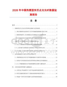 2026年中國熱塑型實芯點光光纖數(shù)據(jù)監(jiān)測報告