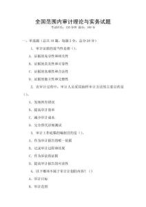 全國范圍內審計理論與實務試題