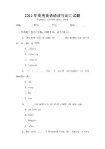 2025年高考英语语法与词汇试题