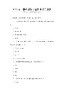 2025年計(jì)算機(jī)操作與應(yīng)用考試及答案
