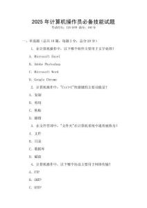 2025年計(jì)算機(jī)操作員必備技能試題
