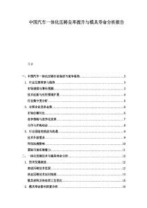 中國汽車一體化壓鑄良率提升與模具壽命分析報告