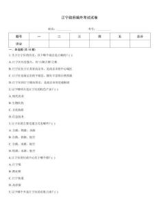 江宁政府编外考试试卷