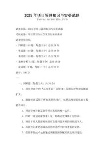 2025年項目管理知識與實務試題