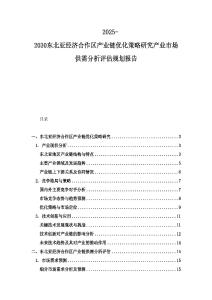 2025-2030東北亞經濟合作區產業鏈優化策略研究產業市場供需分析評估規劃報告