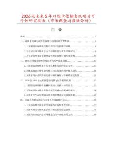 2026及未來5年雙端卡儂輸出線項(xiàng)目可行性研究報(bào)告（市場調(diào)查與數(shù)據(jù)分析）