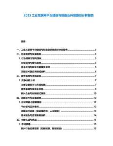 2025工業(yè)互聯(lián)網(wǎng)平臺建設(shè)與制造業(yè)升級路徑分析報告