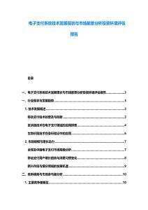 電子支付系統技術發展現狀與市場前景分析投資環境評估報告