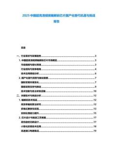 2025中國超高清視頻編解碼芯片國產(chǎn)化替代機(jī)遇與挑戰(zhàn)報告