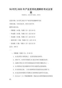5G時代2025年產業變革機遇解析考試及答案