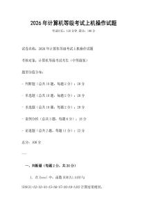 2026年計算機等級考試上機操作試題