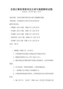 全國計算機等級考試大綱與真題解析試題
