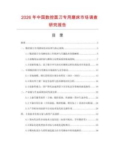 2026年中國數控圓刀專用磨床市場調查研究報告