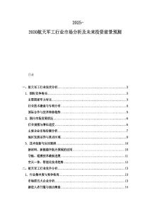 2025-2030航天军工行业市场分析及未来投资前景预测