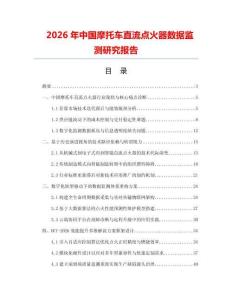 2026年中國摩托車直流點火器數(shù)據(jù)監(jiān)測研究報告