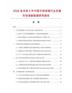 2026及未來5年中國(guó)手抓餅袋行業(yè)發(fā)展市場(chǎng)調(diào)查數(shù)據(jù)研究報(bào)告