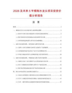 2026及未來5年銅制水龍頭項目投資價值分析報告