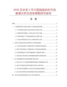 2026及未來5年中國拋墊塊機市場數據分析及競爭策略研究報告