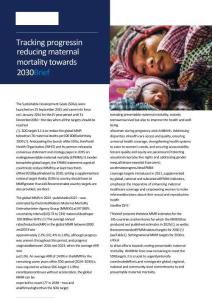 who-2030 年降低孕產婦死亡率進展追蹤簡報Tracking progress in reducing maternal mortality towards 2030 brief
