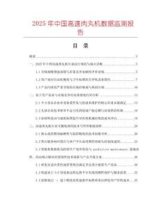 2025年中國高速肉丸機數據監測報告