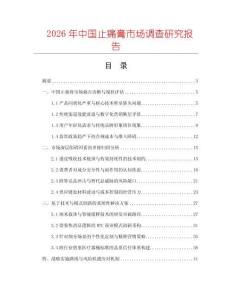 2026年中国止痛膏市场调查研究报告