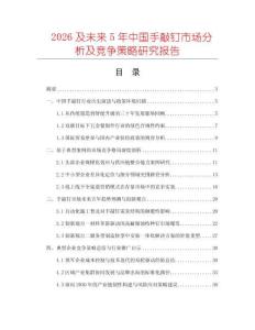 2026及未來5年中國(guó)手敲釘市場(chǎng)分析及競(jìng)爭(zhēng)策略研究報(bào)告