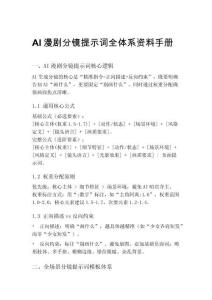 AI漫劇7.AI漫劇分鏡提示詞全體系資料手冊(cè)