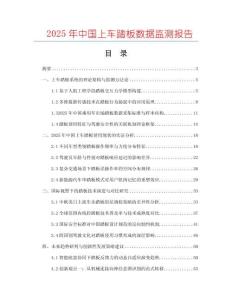 2025年中國上車踏板數據監測報告