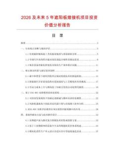 2026及未來5年遮陽板熔接機項目投資價值分析報告